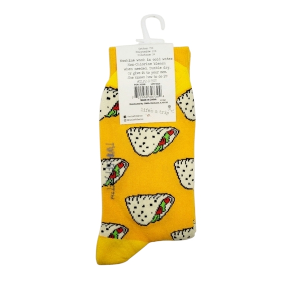 Two Left Feet Sock Co. "Taco Tuesday" Fun Socks  Unisex - Picture 2 of 5